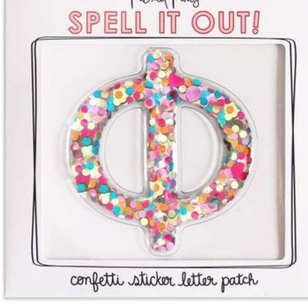 Packed Party Stick To It Confetti Greek Sorority Letter NWT